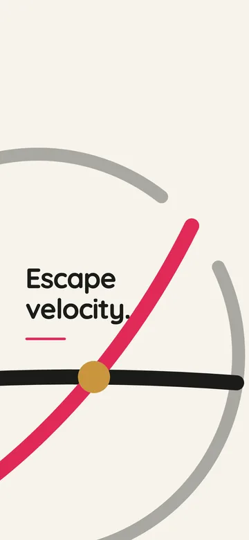 Escape velocity wallpaper — giant mark style, light