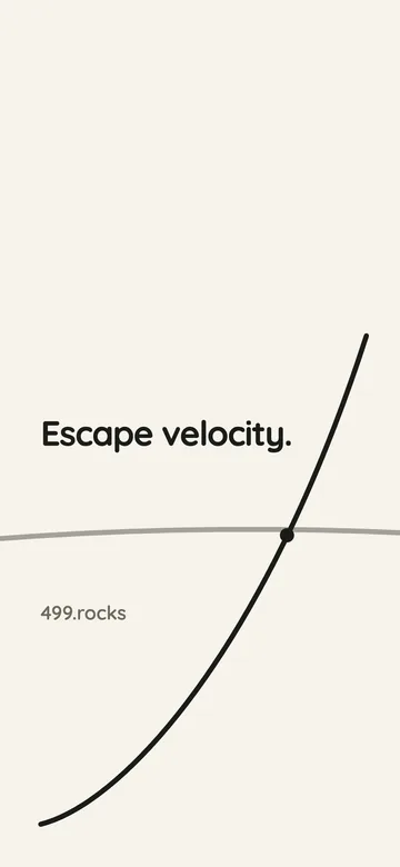 Escape velocity wallpaper — horizon style, black on bone