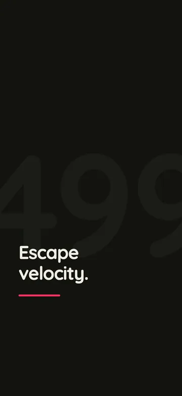Escape velocity wallpaper — 499 watermark style, dark