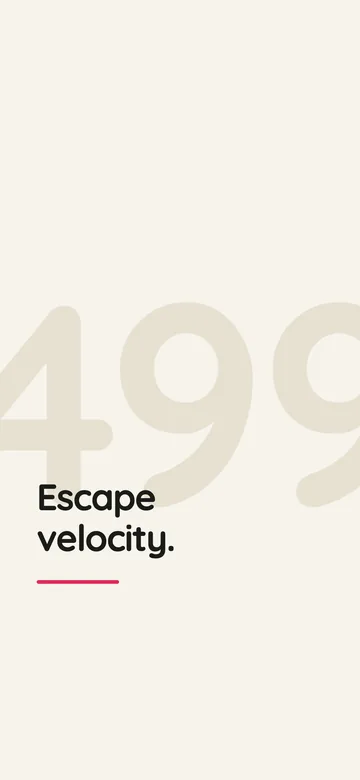 Escape velocity wallpaper — 499 watermark style, light